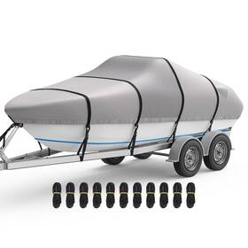 Qx0905h-a08 Rvmasking Boat Cover 1400d Heavy Duty Middle Reinforced Waterproof Trailerable With Sto