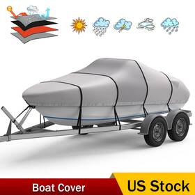 Qx0905h Rvmasking Upgraded 1200d Trailerable Boat Cover Heavy Duty Fits 17ft-19ft V-hull