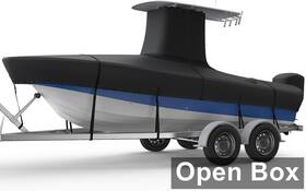 Qx1102b-a08 Rvmasking - 20ft-22ft T-top Boat Cover With Motor Black