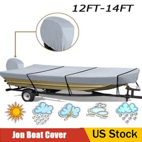 Qx1301h Rvmasking 12-14ft Jon Boat Cover Waterproof Heavy Duty Marine Grade Uv Resistant
