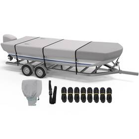 Qx1401h-a08 Rvmasking Jon Boat Cover With Motor 1400d Heavy Duty Front Reinforced M