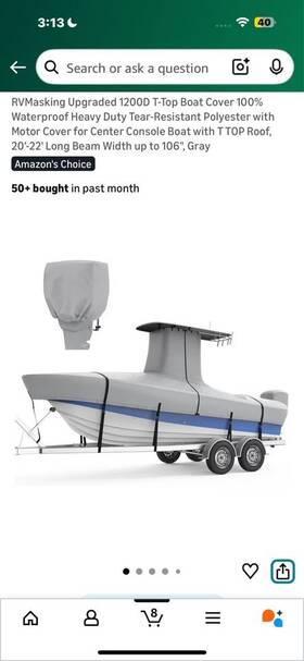 Qx1702h Rvmasking Reinforced T Top Boat Cover Model # A08 Dimensions 20ft 22ft Lon