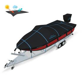 Safeboatz 197644191789 17-19 Ft Boat Cover 102 Inch Wide Heavy-duty 900d Polyester Waterproof&uv Resistant