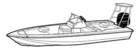 Sbuu82395fit Sbu 7.6oz Cover V-hull Cc Boats 18ft6 Inch X85 With Aft Poling Pform Up To 45 Hx41 Wx39