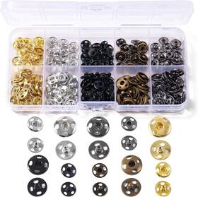 Frtj001 Scaups 200 Sets Snaps For Fabric 8mm And 10mm 5 Colors