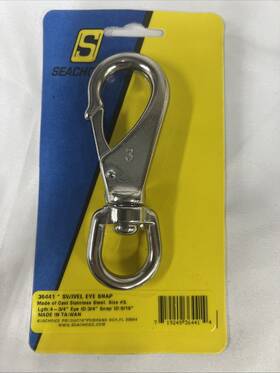 36441 Seachoice Stainless Steel #3 Swivel Eye Snap Model