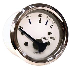 Seachoice 50-15211 Oil Pressure Gage Chro/wht