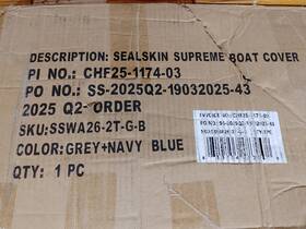Sswa26 Seal Skin Covers Supreme Boat Cover Gray And Navy Blue For 20ft U1bw