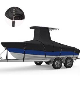 T28bk Seapisode 900d T-top Boat Cover Heavy-duty Waterproof Black 26ft-28ft Long Beam Width