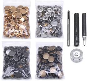 Semini 782940358075 120 Set Leather Snap Fasteners Kit Ftgoldft Silverft Ftbronzeft Ftgunblackft