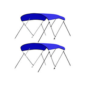 Slbt490b Serene Life 85 To 90 Inch Bimini Top Boat Cover With Double Walled Frame 2 Pack