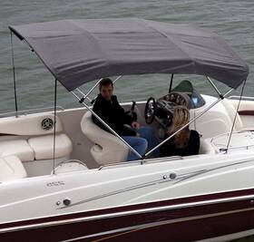 80330chr Shademate 4 Bow Bimini Top Polyester Fabric With Boot - Charcoal