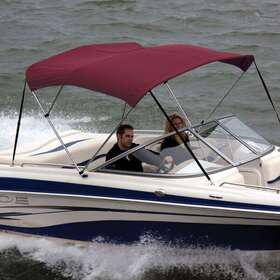 Ov80233ay Shademate Bimini Top Sunbrella Fabric Boat Shade And Boot In Burgundy