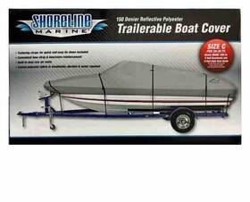 Shoreline 040246990871 Trailerable Boat Cover 150 Denier Reflective Size C 20-22ft Used