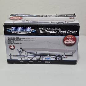 Shoreline Marine 5709-0617 150 Denier Reflective Poliester Trailerable Boat Cover Size A