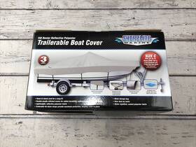 Shoreline Marine 768721558483 150 Denier Reflective Polyester Trailerable Boat Cover 20-22 Ft