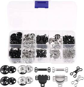 Shrj 715863438494 100 Pairs Skirt Hooks And Eyes Hook Sewing Snaps Fasteners Black Silver