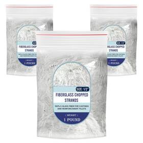 Fp-64 Simond Store 1/2 Inch Chopped Glass Fiber Strands - 3 Pound 100% E-glass