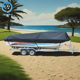 Su362993ku Skyup2018 New Boat Cover V-hull Runabouts 11-13ft Black Waterproof Fishing Trailerable
