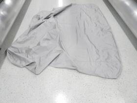31014561 Smokercraft Sunchaser Pontoons 8 1/2 Ft Gray Power Bimini Cover Canvas -