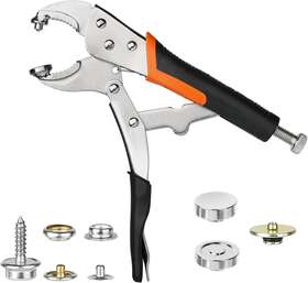 Sopnom 746125003693 Heavy Duty Snap Fastener Tool 3 Replaceable Dies Adjustable Black