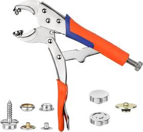 Sopnom 746125003761 Heavy Duty Snap Fastener Tool 3 Replaceable Dies Adjustable Orange