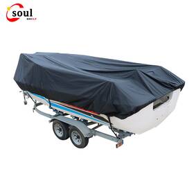 Ss22671 Soulshelf New 210d Waterproof Boat Cover V-hull Runabouts 17-19ft Black L 600 W 300