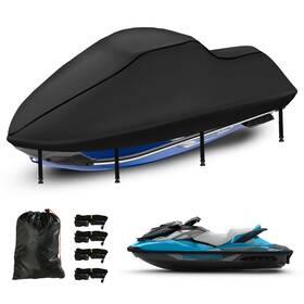 Mttz-121-blk Srimmit Jet Ski Cover Waterproof Heavy Duty 420d 121 -135 Black Uv Resistant Upgraded