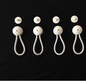 Sp-25 Stayput 8inch White Shock Cord And Fastener For Canvas Covers 4 Pack