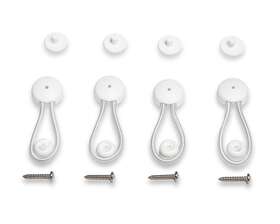 Sp-01w Stayput 6 5/8 Inch Standard Size White Shock Cord And Fastener For Canvas 4 Pack