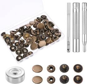 6v8fhhwcz Styquenzer 602730 1 24 Sets Heavy Dutyleather Snap Fasteners Kit 15mm Metal Buttons