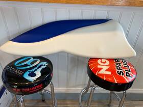 3142 Sugar Sand New Old Stock Calais Port Couping Pad Blue And White