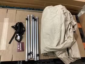 308658 Sun Tracker Party Barge 22 Mooring Cover W Poles - Sand Out Of Box
