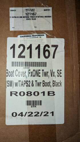 121167 Supra Brand New Oem 2021 Se Boat Cover For Fxone Tower Part #121167
