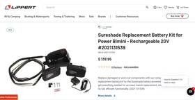 2021131539 Sureshade Replacement Battery Kit 20v #202113153