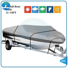 T170514k T-rank Autoparts 11-13 Ft 600d Oxford Waterproof Boat Cover For V-hull Runabouts And Bass Boats