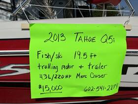 Buj40111e213 Tahoe 2013 Q5i Fish/ski Boat With Merc Cruiser 4.3l I/o 220hp And Trailer
