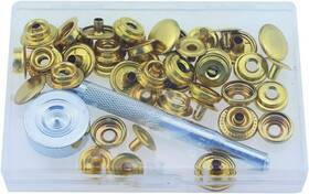 29671-hdlsf-g1b Taodan Heavy Duty Leather Snap Fasteners Kit 15mm Gold Metal