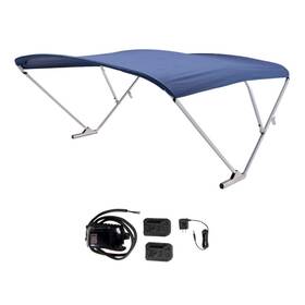 T4v-2021133094 Taylor Made 92-102 Inch Width 10ft Depth Navy Canvas Clear Anodized Frame Boat Bimini Top