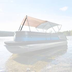 T4v-2022002189 Taylor Made Beige Fabric 70d Ripstop Nylon Silver Frame Boat Bimini Top Extension
