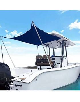 B0bxbyj8h6 Tebaisea Boat T-top Sun Shade Polyester Canopy Kit With Stainless Steel Telescopic Rod