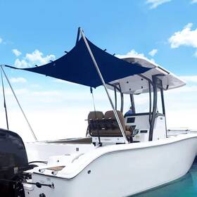 T-top-shade-s2 Tebaisea Boat T-top Sun Shade Kit Canopy Cover Stainless Telescopic Rod Size 2