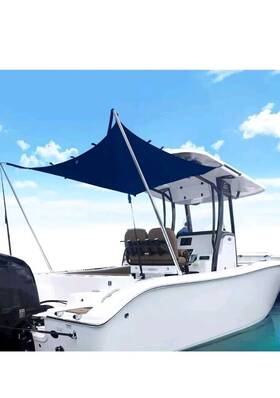 X0038jus9t Tebaisea Boat T-top Sun Shade Kit Canopy Cover With Stainless Steel