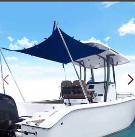 Ytzb14 Tebaisea Boat Sun Shade Kit Canopy T-top Cover Extension With Ss Poles Largest