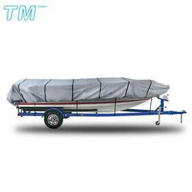Th378396 Techme17 12ft Grey 210d 56inch Boat Cover Water Proof Trailerable For Jon