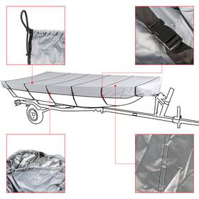 One3405726 Tectech Fit For Jon Boat Grey 210d Cover 14ft 70inch Water Proof Trailerable