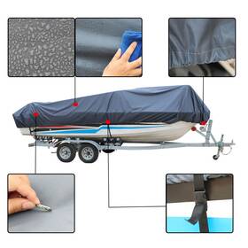One3406536 Tectech 1pcs Boat Cover 20-22ft Trailerable Fishing Ski Bass V-hull 210d Waterproof