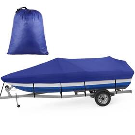 Timcorr 768346088549 Boat Cover All-weather Mooring And Trailering For V-hull Runabouts Blue