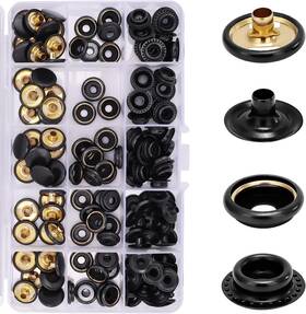 320152 Titoe 160 Pcs Snaps 15mm Marine Grade Stainless Steel Canvas Snap Black