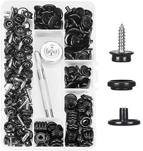 Titoe 778957859254 Kelife 150pcs Stainless Steel Marine Grade 3/8 Inch Socket Canvas Snaps Kit Black